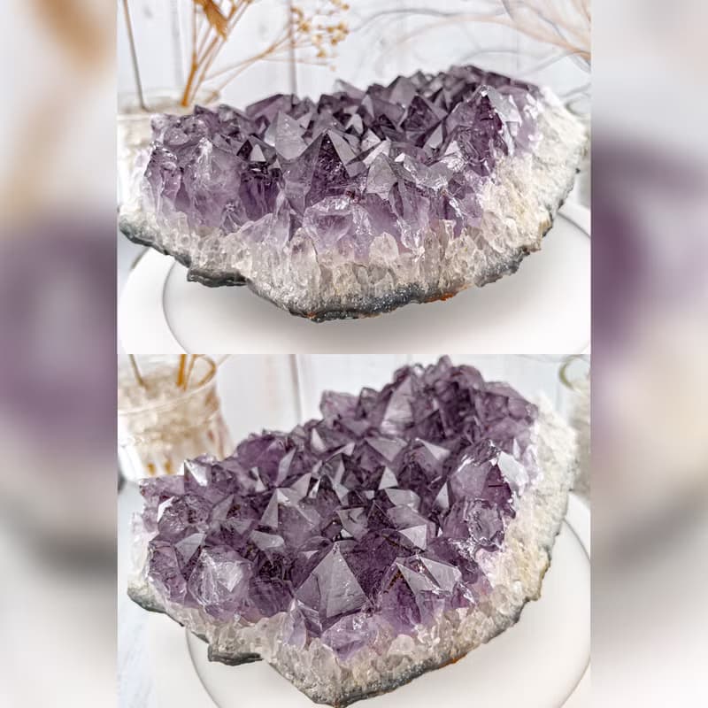 【塔山紫鈦晶簇】紫水晶簇擺件 風水辦公室小物