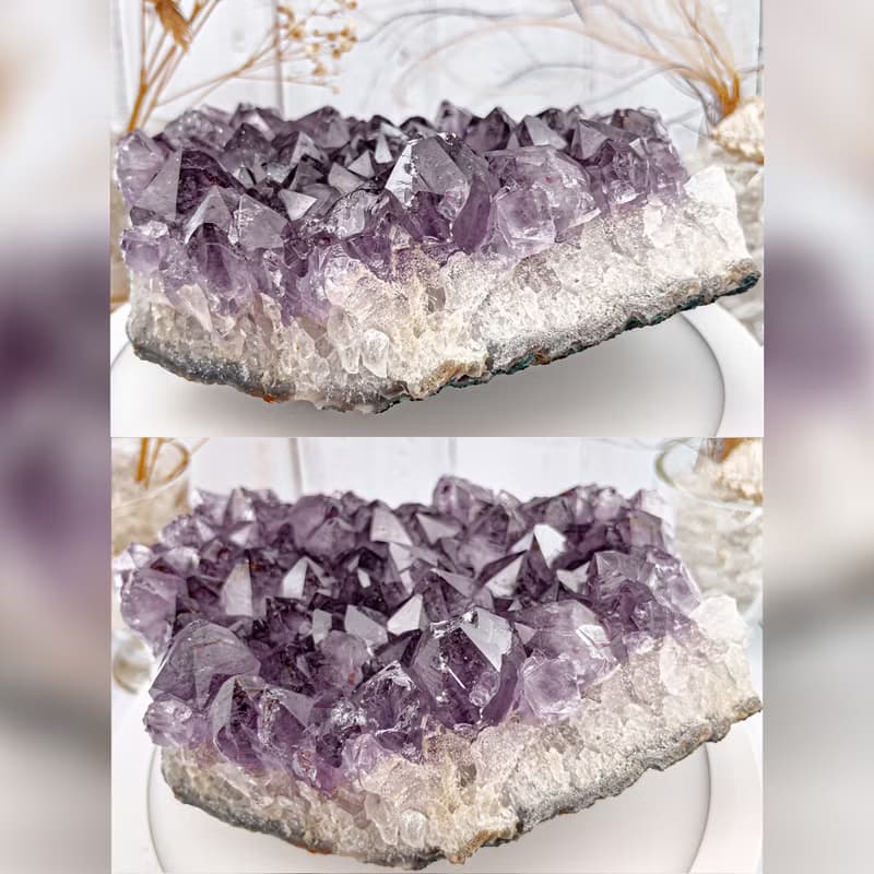 【塔山紫鈦晶簇】紫水晶簇擺件 風水辦公室小物