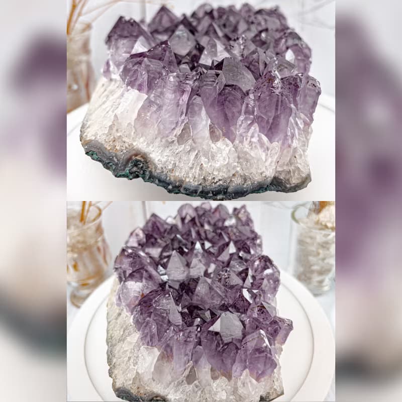【塔山紫鈦晶簇】紫水晶簇擺件 風水辦公室小物
