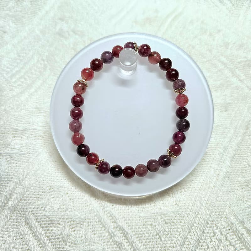 天然彩尖晶石簡約設計款手串