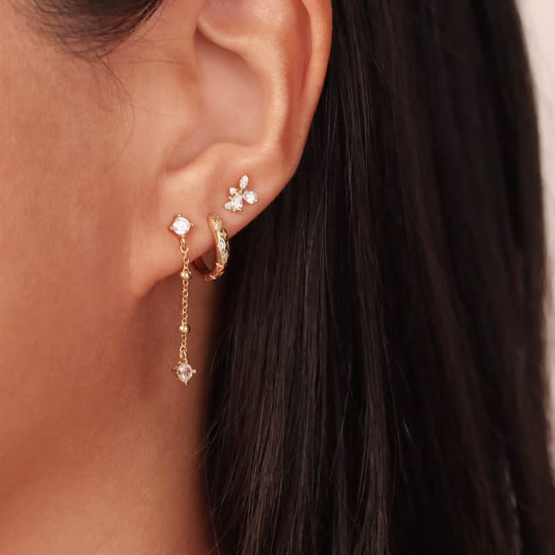 s925銀鋯石流蘇長款耳釘耳墜 經典優雅女生通勤耳飾 睡覺免摘