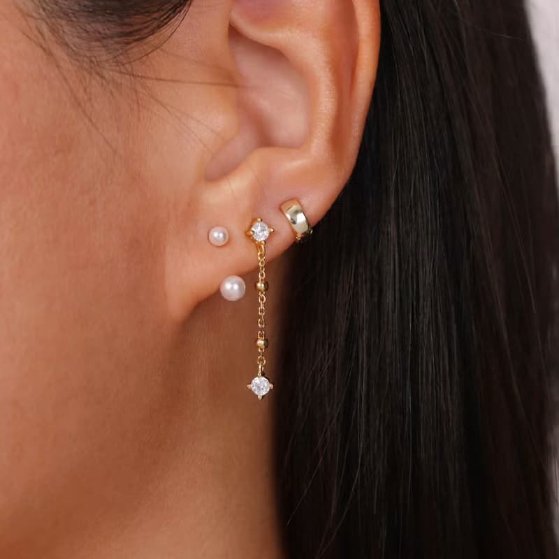 s925銀鋯石流蘇長款耳釘耳墜 經典優雅女生通勤耳飾 睡覺免摘