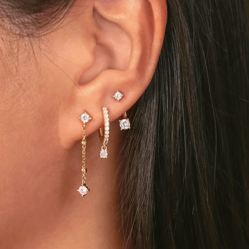 s925銀鋯石流蘇長款耳釘耳墜 經典優雅女生通勤耳飾 睡覺免摘