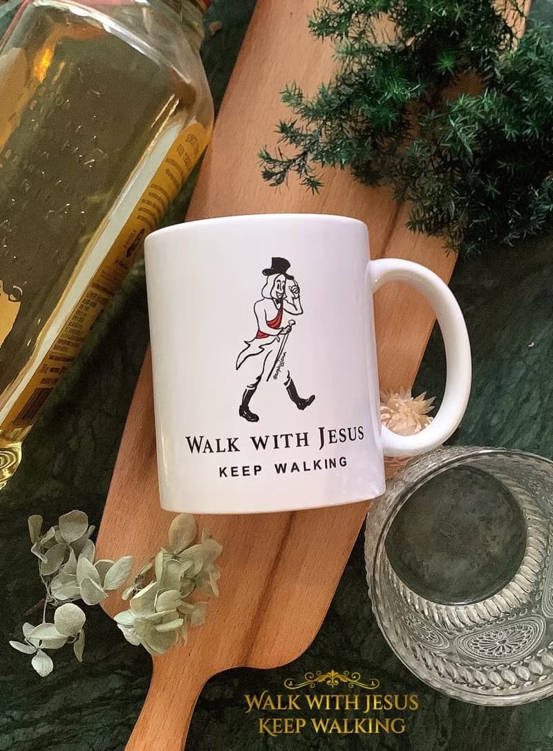 約翰走路 Johnnie Walker 馬克杯 手繪插畫風格 原創Q版 咖啡杯