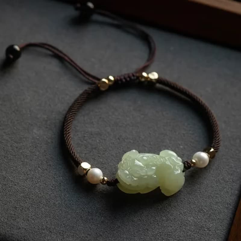 和田玉貔貅手鏈情侶款