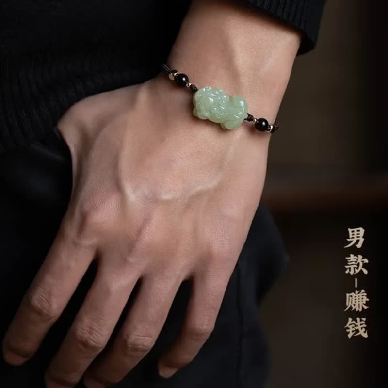 和田玉貔貅手鏈情侶款
