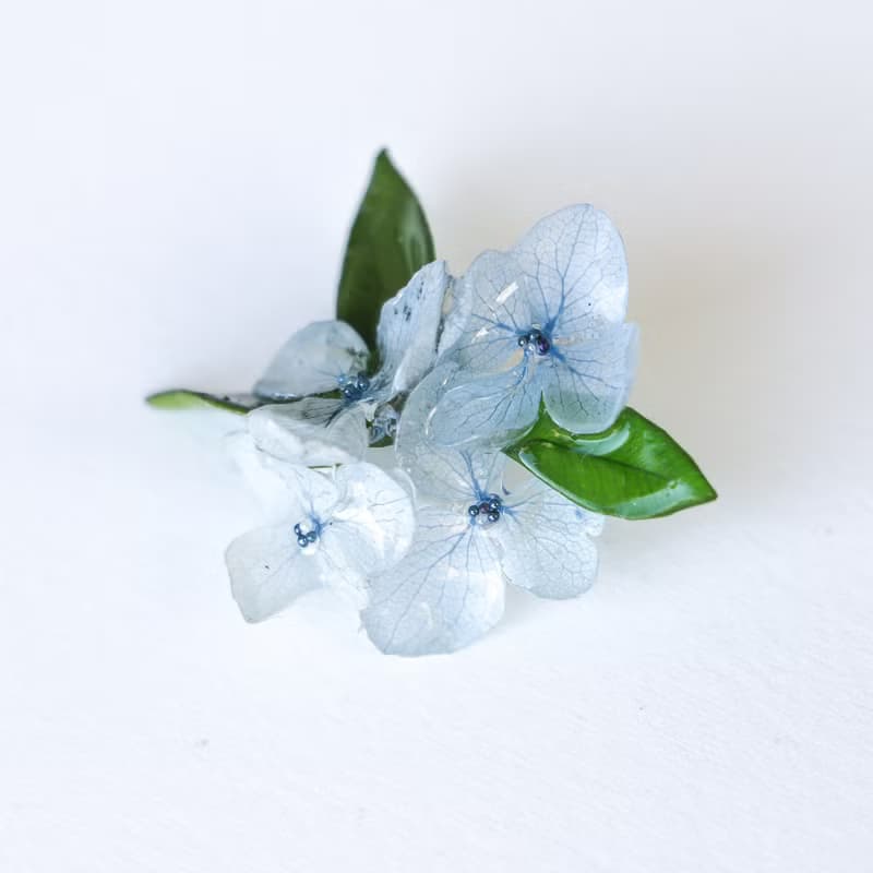 日本進口永生花/繡球花雪枝草耳環/925銀/無痛耳夾
