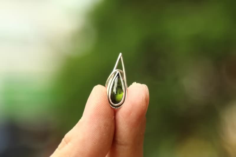 【水晶系列】高品質綠碧璽 925簡約純銀吊墜