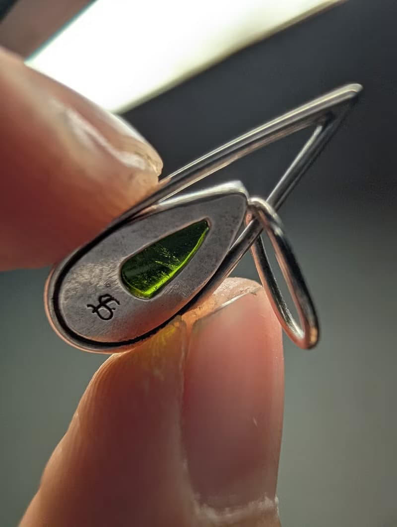 【水晶系列】高品質綠碧璽 925簡約純銀吊墜