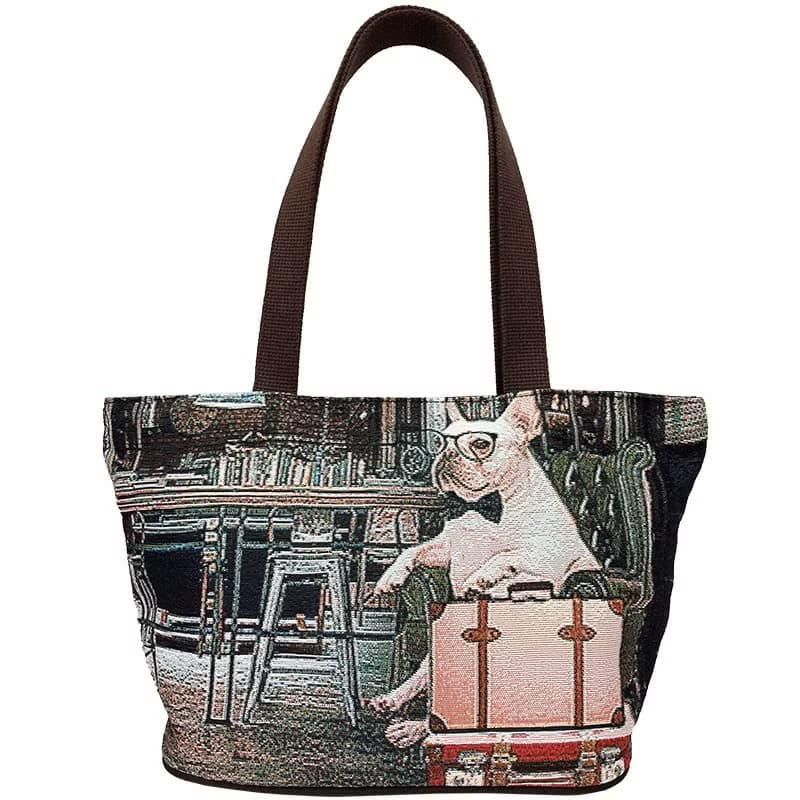 肩背托特包  中容量 / 防潑水 平織緹花 紳士法鬥