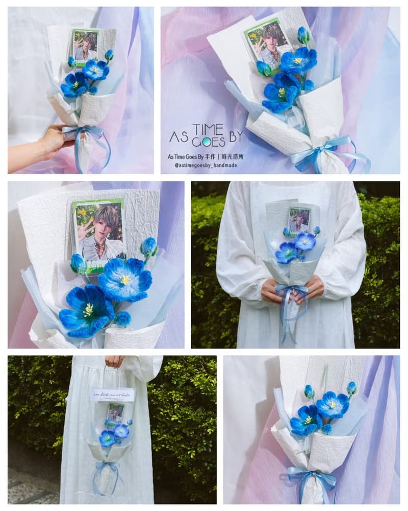 獵人小姐的婚約 星辰之戀 主題概念手作毛根花束贈1ml Evol試香瓶