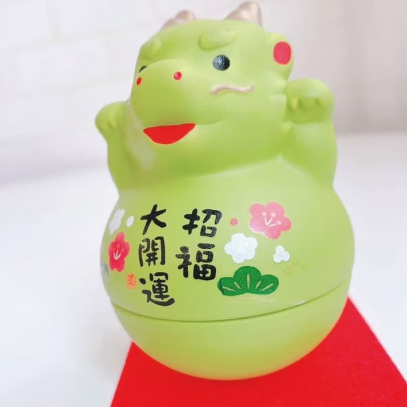 瀨戶燒藥師窯-招福大開運 搖搖青龍 福不倒翁