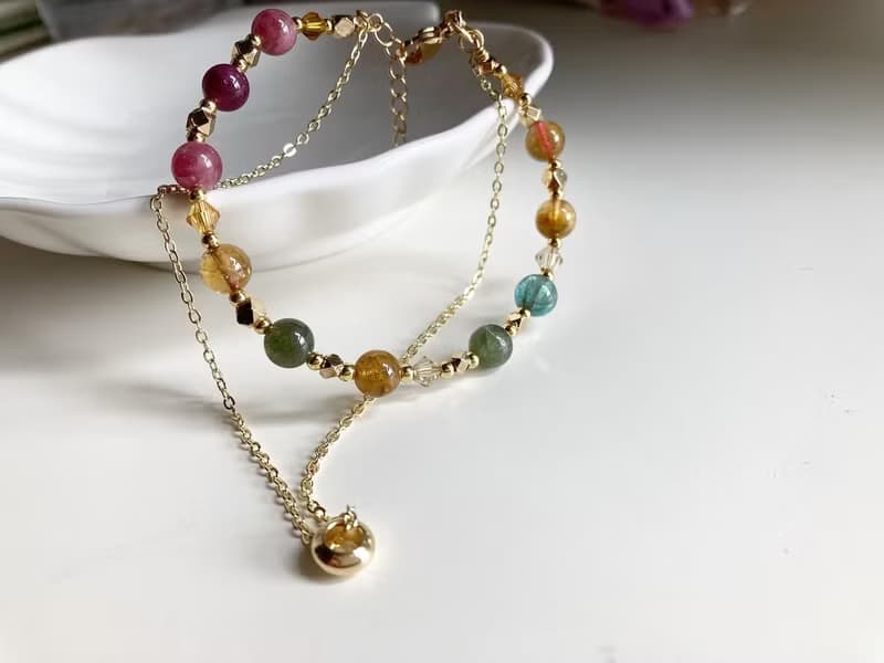 提升整體能量運勢雙鍊設計彩碧璽