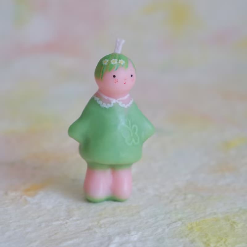 小寶寶 手工香薰蠟燭 綠色春天寶寶