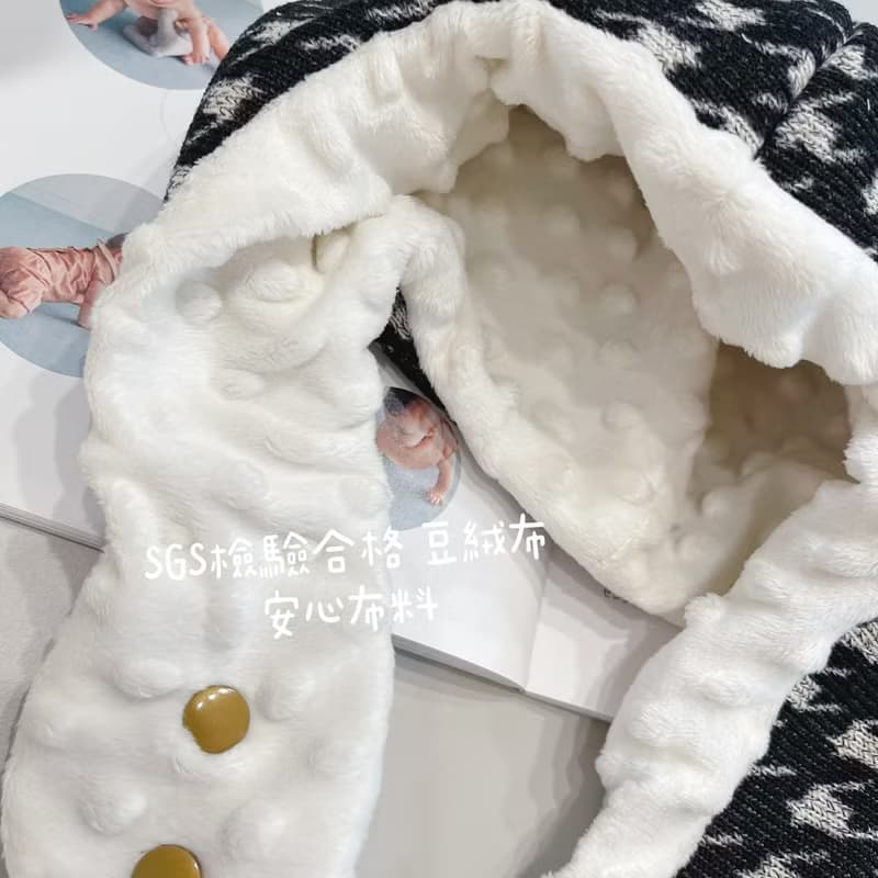 韓國柔軟粗針織 寶寶飛行帽 保暖帽