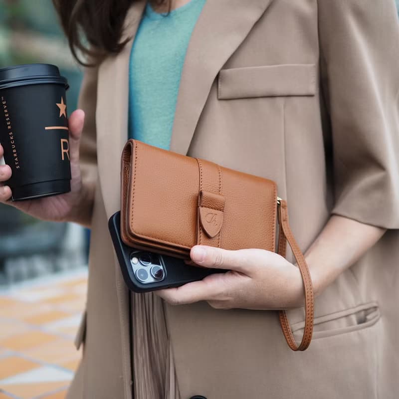 Iris (Tan) : Medium wallet, Leather wallet, Brown-orange , folded wallet