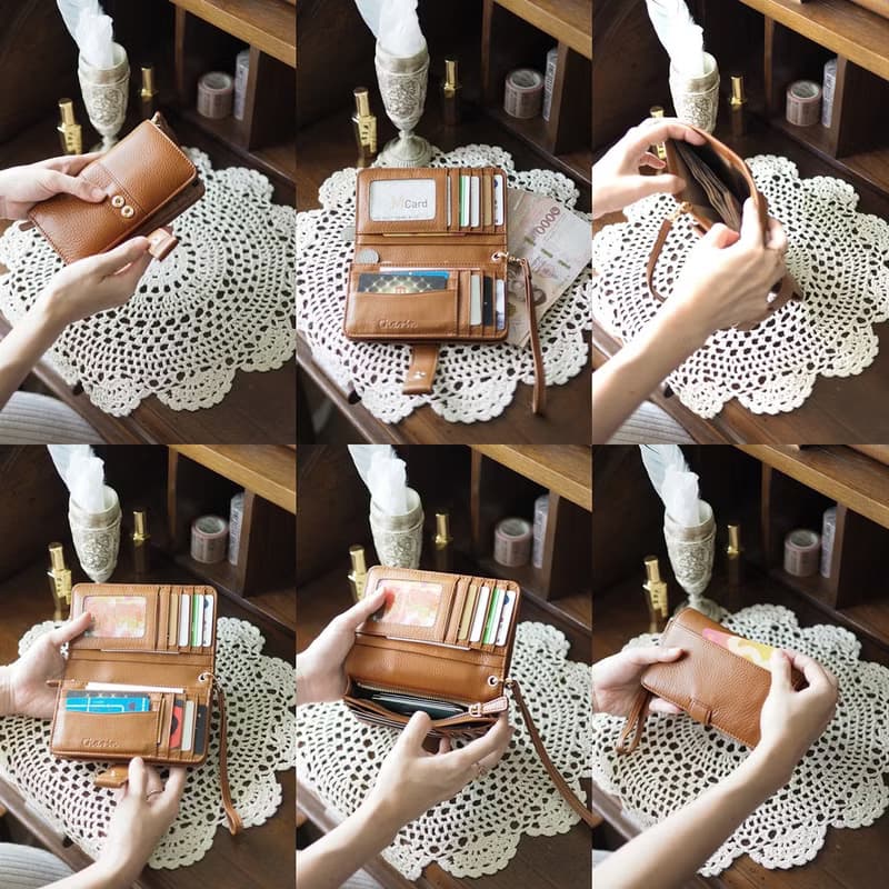Iris (Tan) : Medium wallet, Leather wallet, Brown-orange , folded wallet