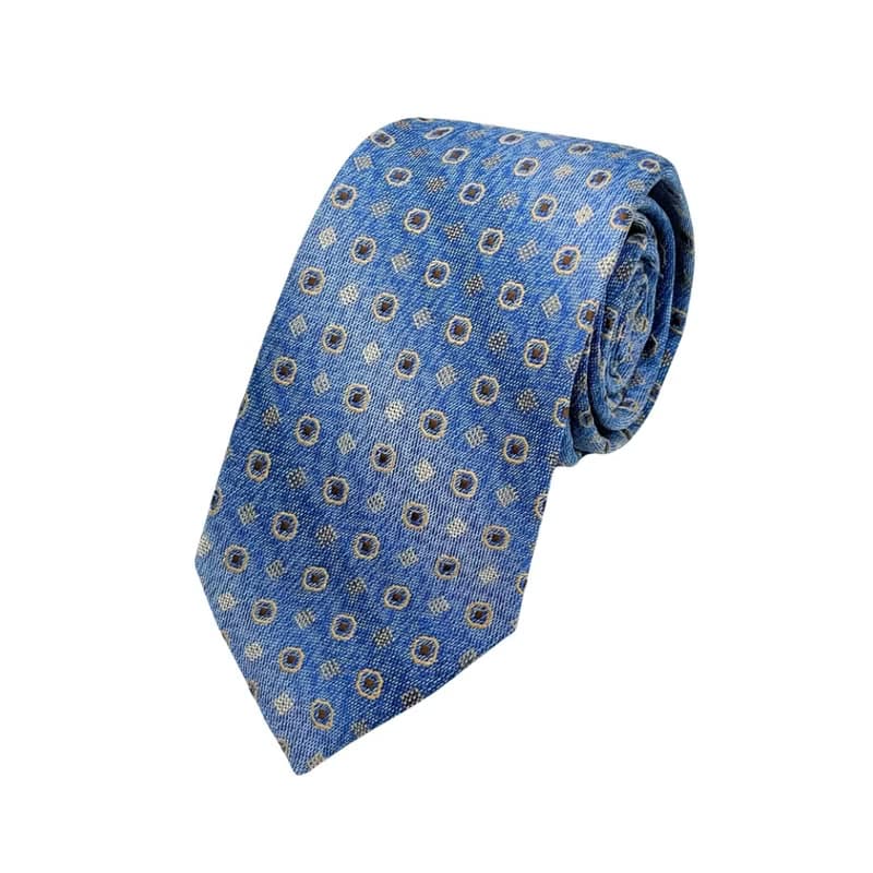 金方塊藍漸層領帶