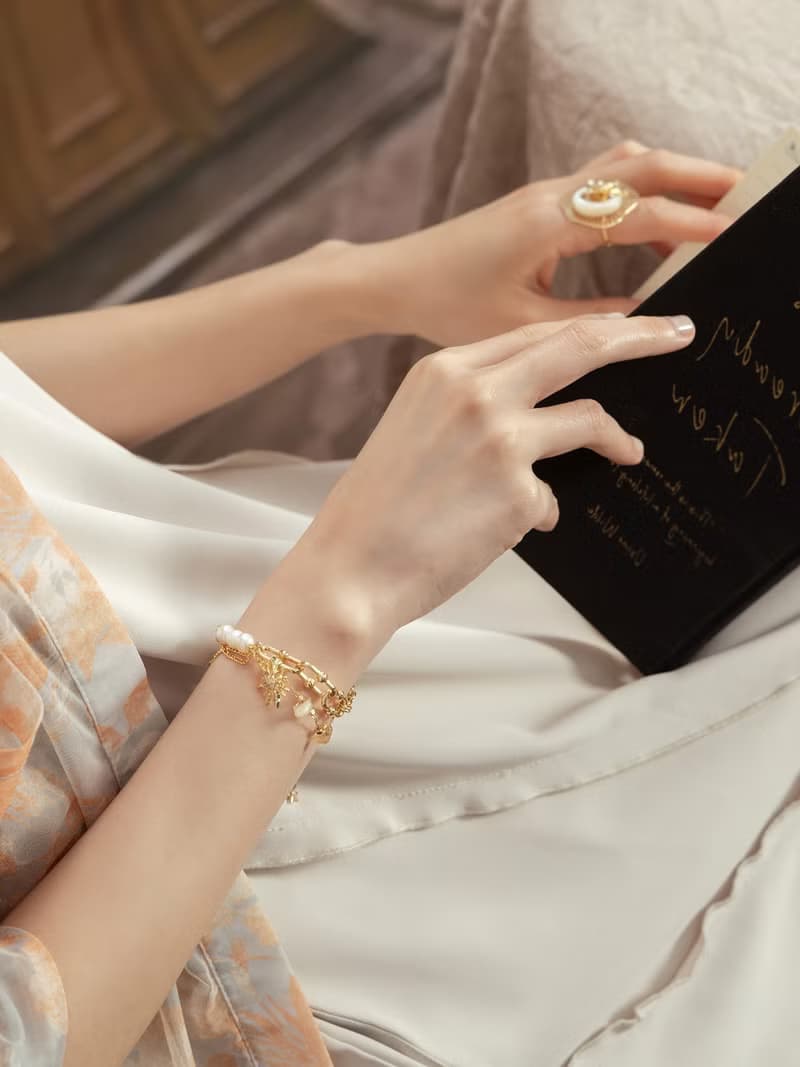 威尼斯之旅。MUCHAT手作14+18KGP黃水晶珍珠太陽手鍊