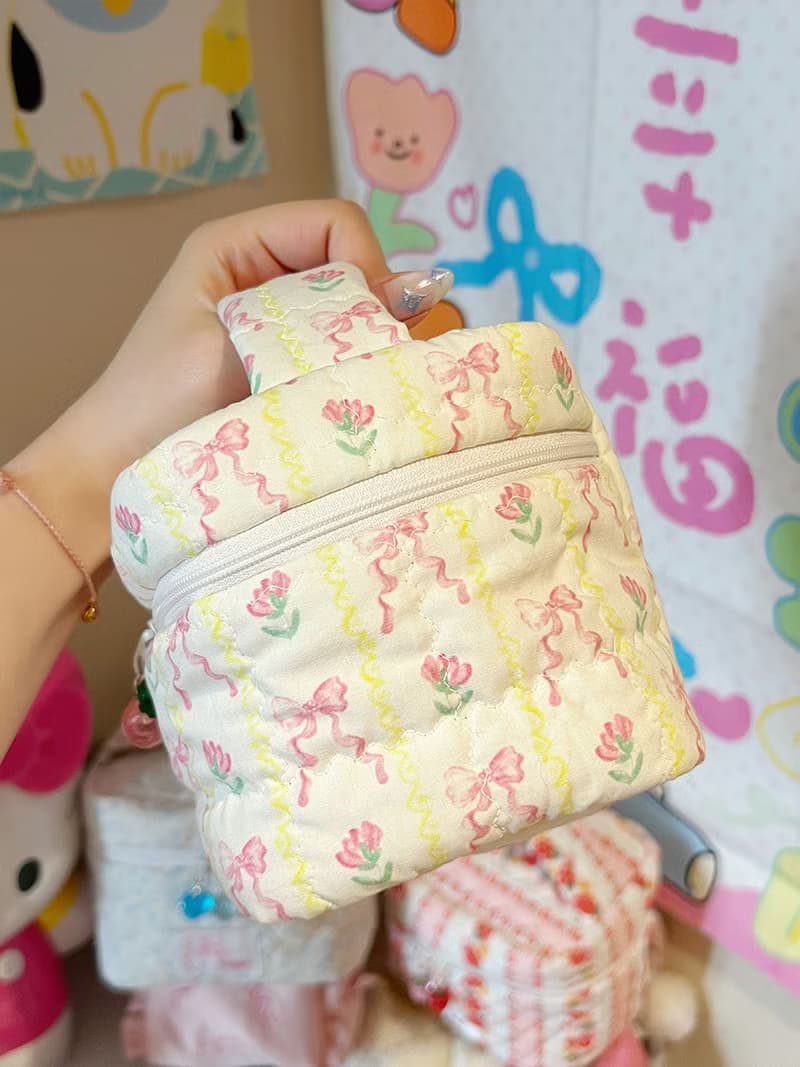 Sweetstore Supply原創可愛甜美蝴蝶結手提小盒子化妝品收納包
