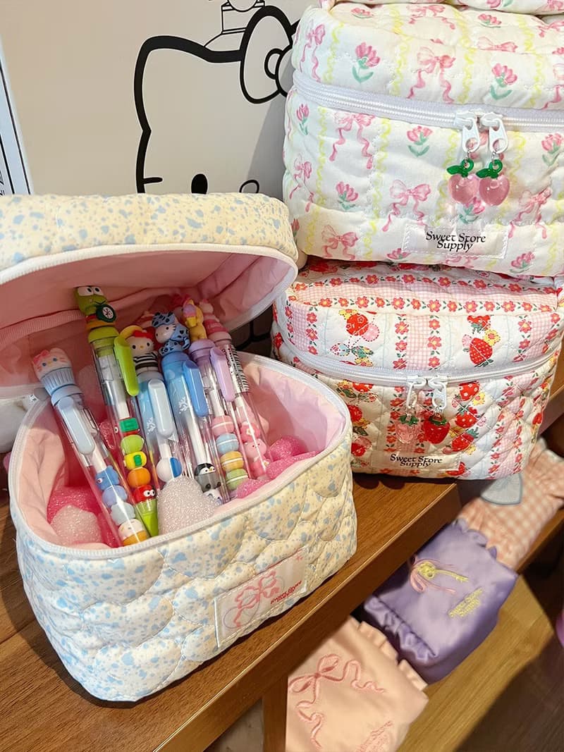 Sweetstore Supply原創可愛甜美蝴蝶結手提小盒子化妝品收納包