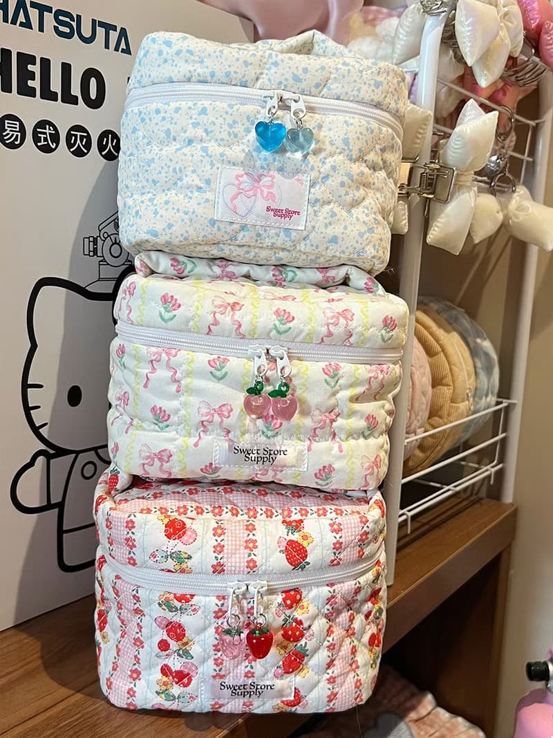 Sweetstore Supply原創可愛甜美蝴蝶結手提小盒子化妝品收納包
