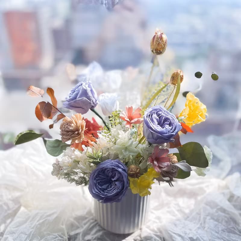 【永生花禮】迷霧藍玫瑰永生花禮/開幕花禮/升遷花禮/祝賀花禮