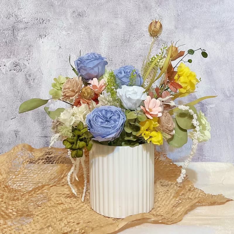 【永生花禮】迷霧藍玫瑰永生花禮/開幕花禮/升遷花禮/祝賀花禮