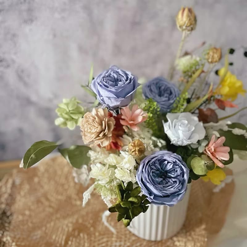 【永生花禮】迷霧藍玫瑰永生花禮/開幕花禮/升遷花禮/祝賀花禮