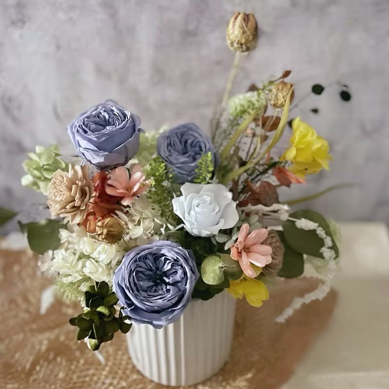 【永生花禮】迷霧藍玫瑰永生花禮/開幕花禮/升遷花禮/祝賀花禮