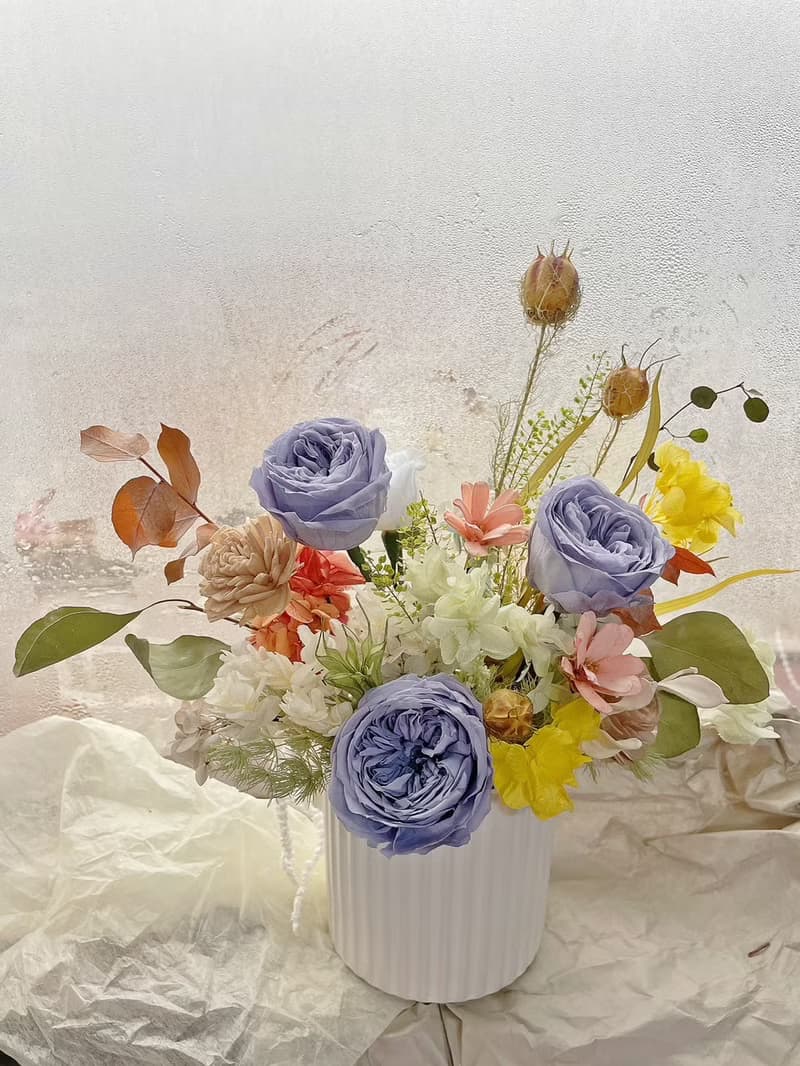 【永生花禮】迷霧藍玫瑰永生花禮/開幕花禮/升遷花禮/祝賀花禮
