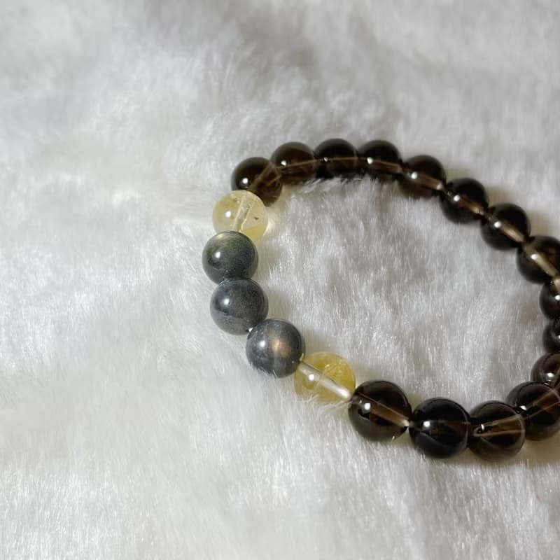 三色拉長石、煙水晶、黃水晶手鍊丨沉穩系 ‧ 一物一圖 ‧