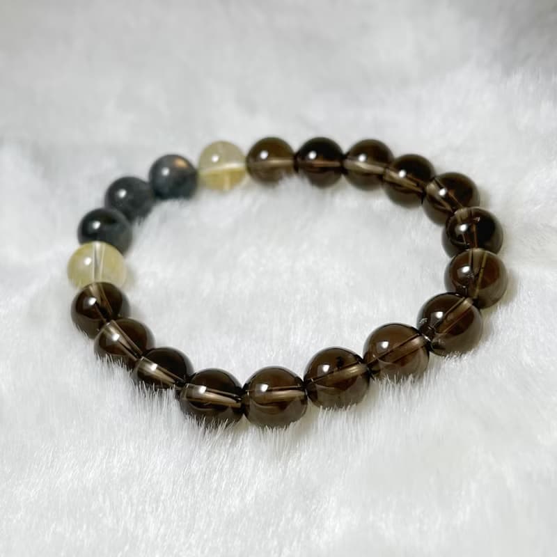 三色拉長石、煙水晶、黃水晶手鍊丨沉穩系 ‧ 一物一圖 ‧