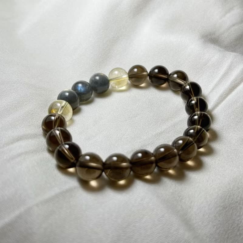 三色拉長石、煙水晶、黃水晶手鍊丨沉穩系 ‧ 一物一圖 ‧