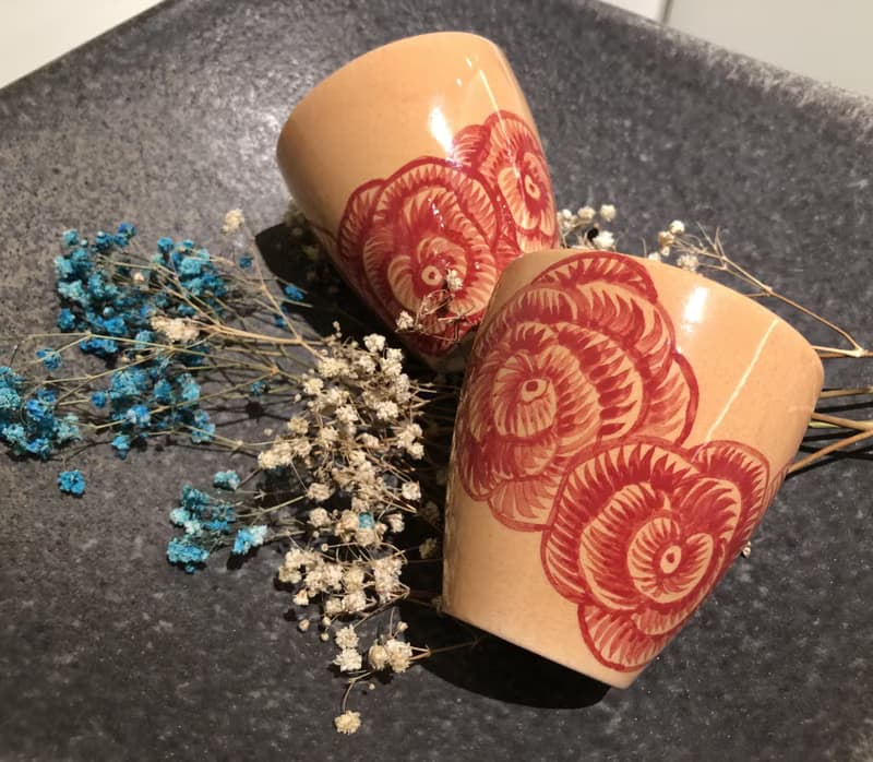 純手工款 獨一無二繪製水杯 花卉 陶瓷 高溫燒製(一入)
