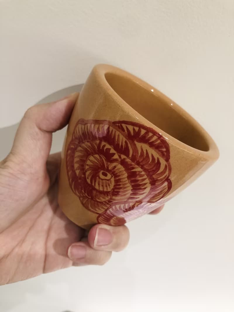 純手工款 獨一無二繪製水杯 花卉 陶瓷 高溫燒製(一入)