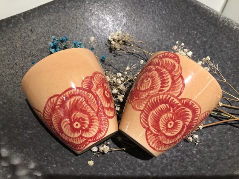 純手工款 獨一無二繪製水杯 花卉 陶瓷 高溫燒製(一入)