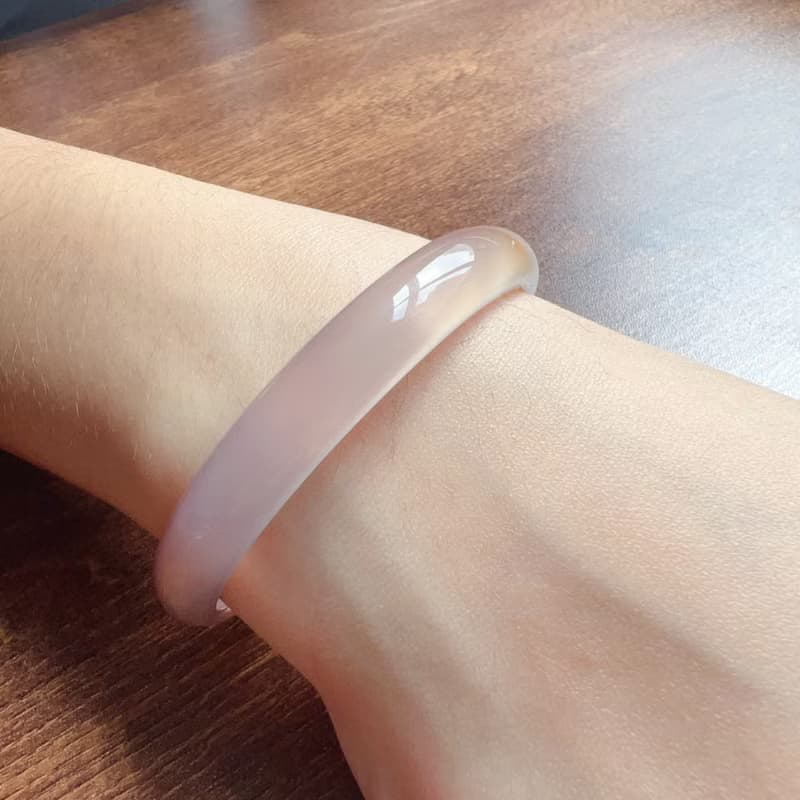 【浪漫相遇】巴西天然粉玉髓手鐲 | 18圍 | 送禮