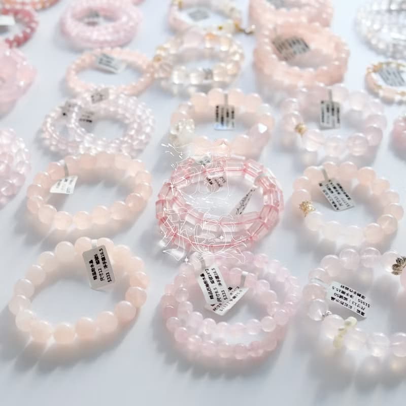 彌雅手作丨莫桑比克六芒星光粉水晶手串原創設計丨17mm