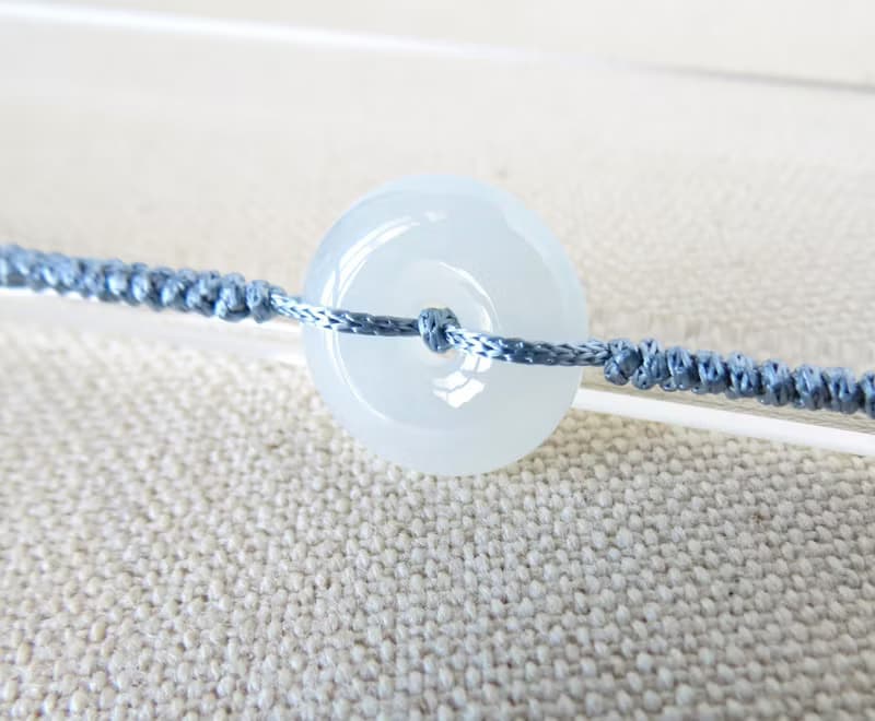 本命年【歲歲平安】平安扣翡翠絲光編織手鍊*SW48*招財開運