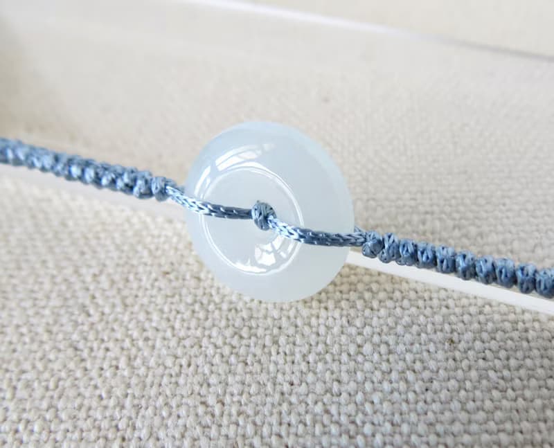 本命年【歲歲平安】平安扣翡翠絲光編織手鍊*SW48*招財開運