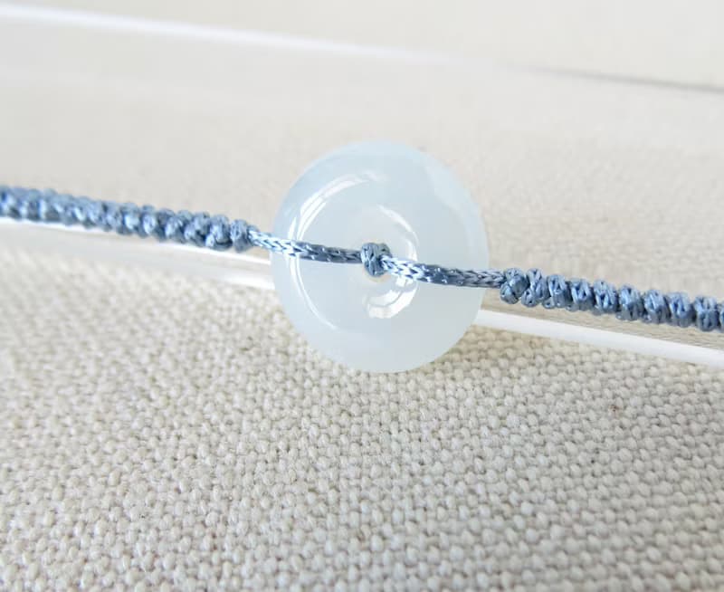 本命年【歲歲平安】平安扣翡翠絲光編織手鍊*SW48*招財開運