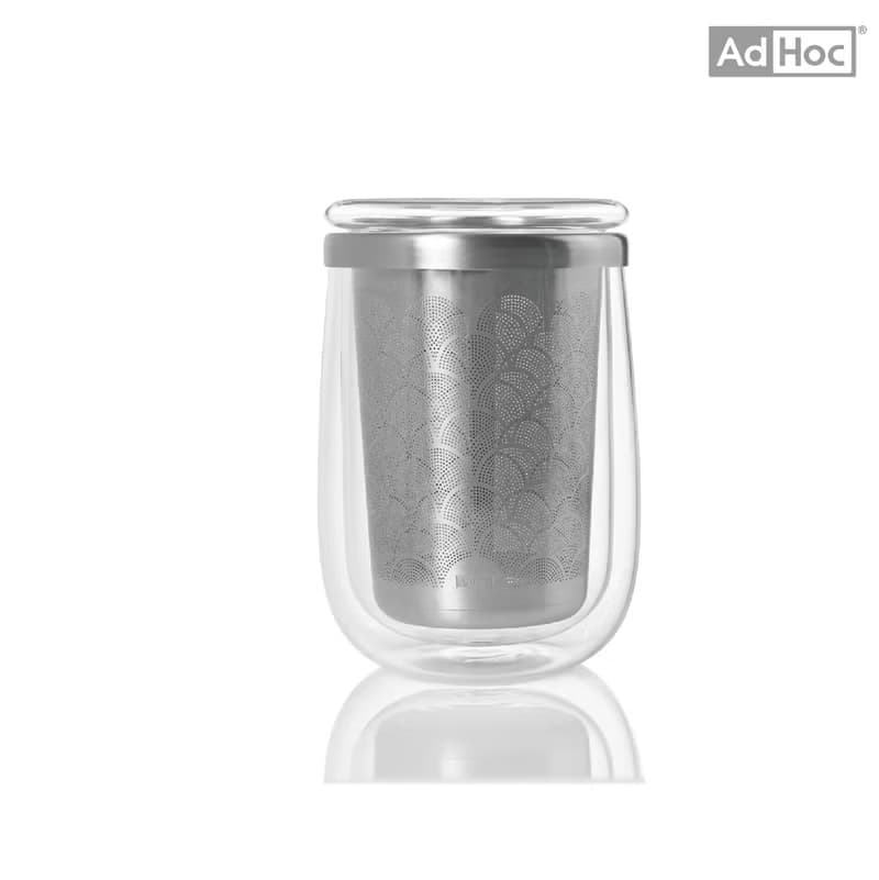 德國AdHoc | 雙層玻璃茶杯(附不鏽鋼濾茶器)