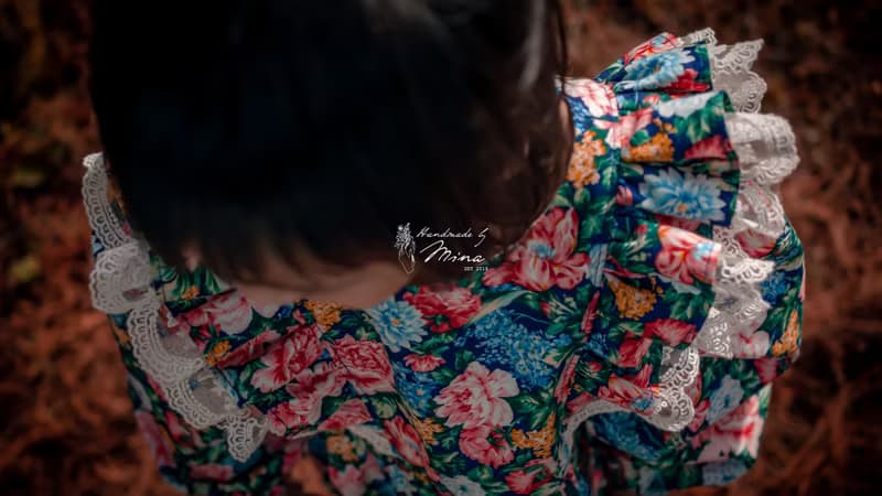 Handmade by Mina【LIBERTY系列】英式后之玫瑰蕾絲荷葉長袖洋裝