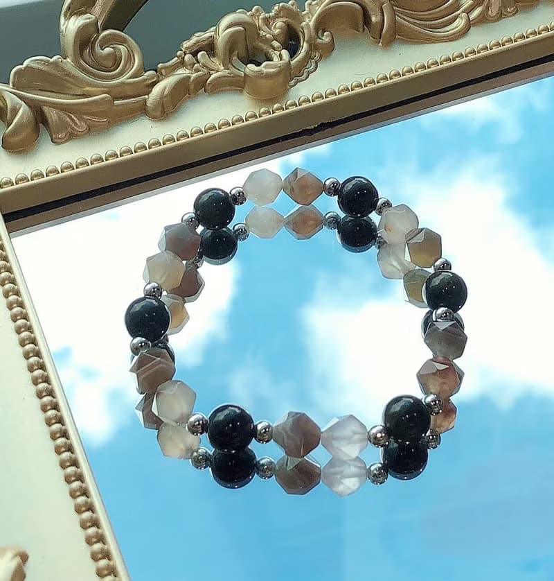金曜石 波斯灣瑪瑙  切面 水晶手鏈 天然石 生日禮物 財運 金運