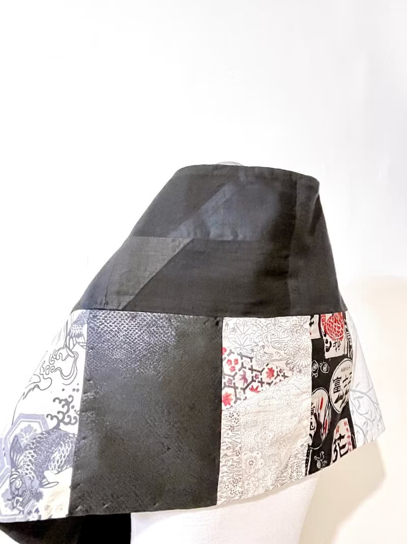 純手作黑白萬花撞色拼接純棉圍巾披肩