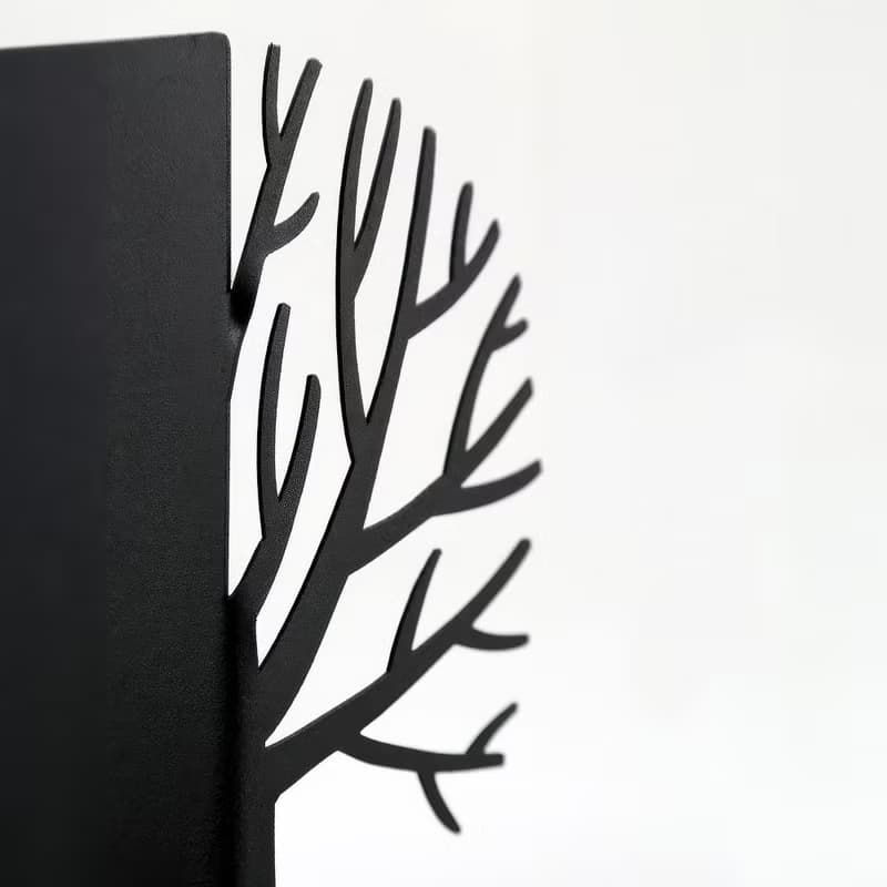 Black Shelf Decor Bookends Winter Trees. Trendy home decor 2024.