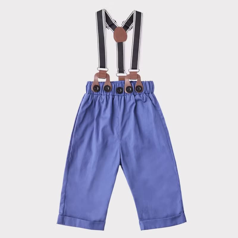 Louis系列雲朵長包屁衣藍褲子組(附吊帶)