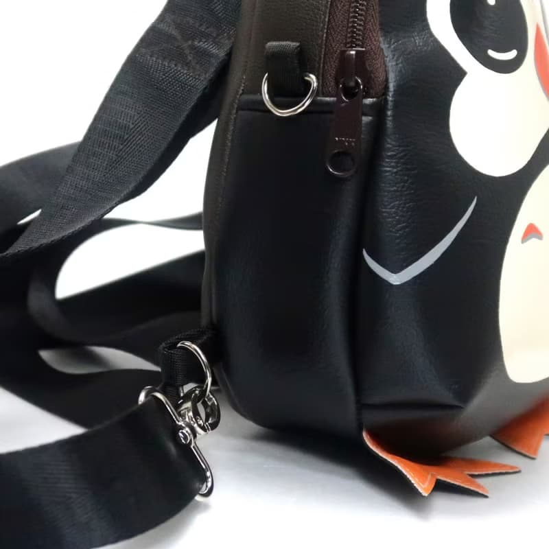 Penguin Mini backpack, Crossbody bag,hand painted bag,handmade backpack.