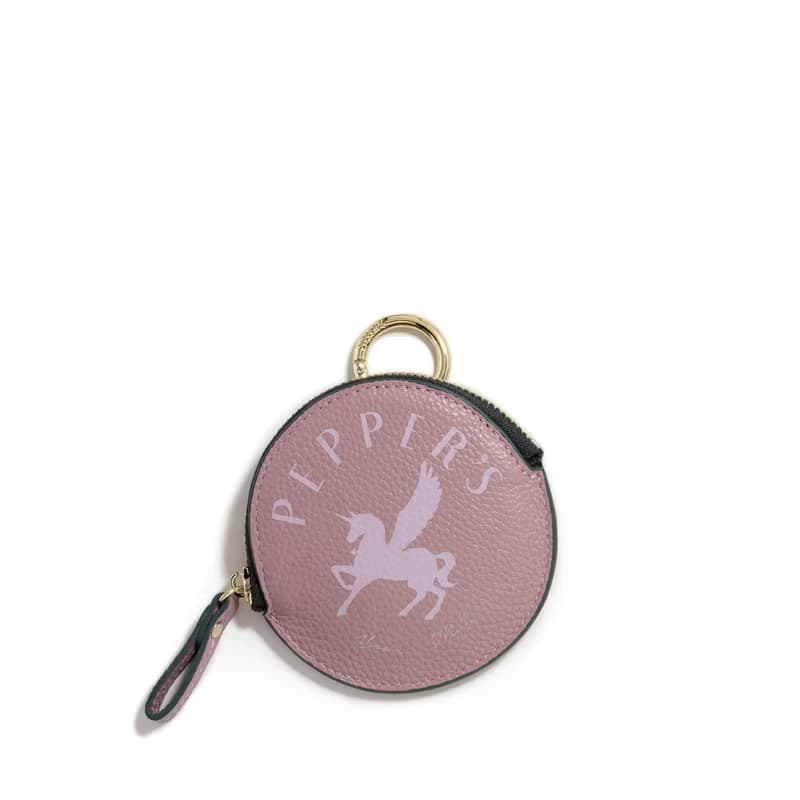 PEGASUS 牛皮圓形零錢包 - 奶油黃/拿鐵棕/玫瑰粉/丁香紫/石墨綠